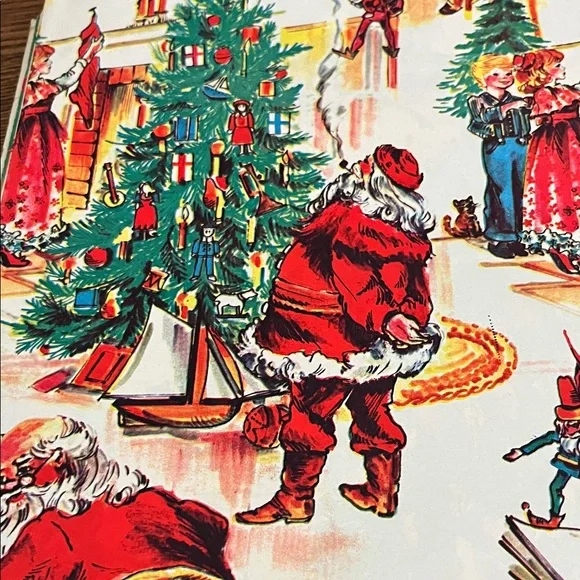 Festive Vintage Christmas Wrapping Paper Set 7 Pices - Picture 10 of 12